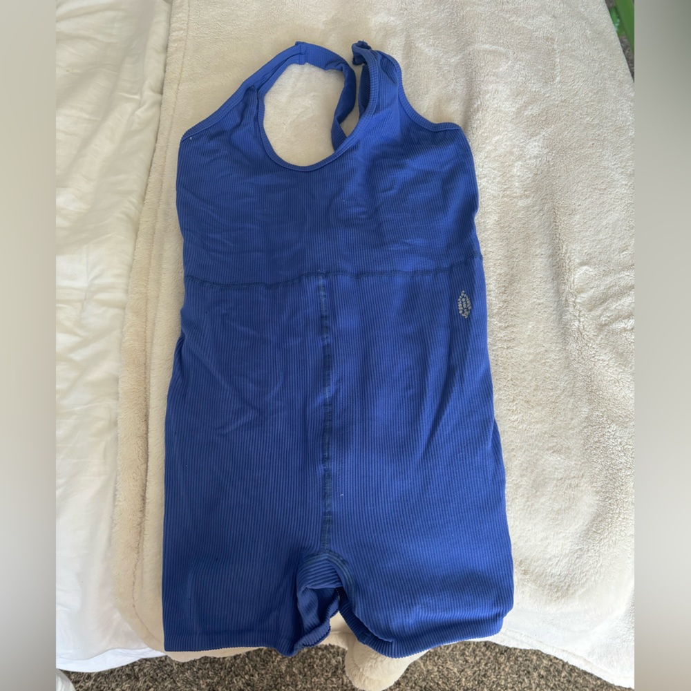 Blue Ribbed Romper - FP Movement by Free People